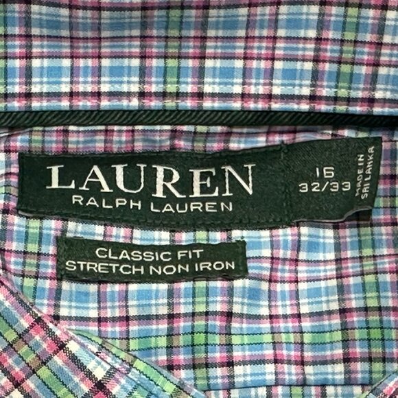 Lauren Ralph Lauren Classic Fit‎ Stretch Long Sleeve Button Down Shirt 16 32/33 - Picture 5 of 7